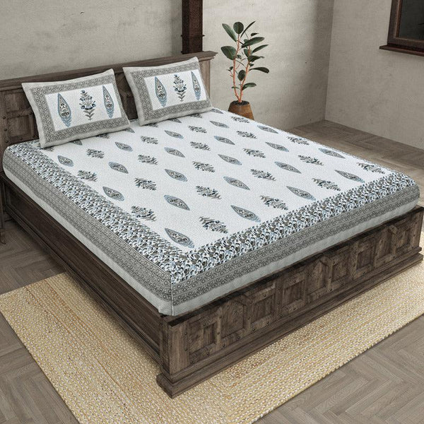 Buy Kumari Ethnic Printed Bedsheet - Grey Bedsheets from Vaaree