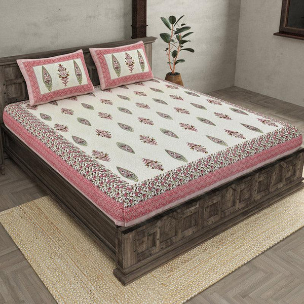 Buy Kumari Ethnic Printed Bedsheet - Pink Bedsheets from Vaaree