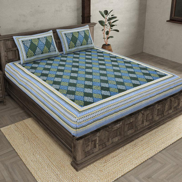 Buy Madhuraa Printed Bedsheet - Blue Bedsheets from Vaaree