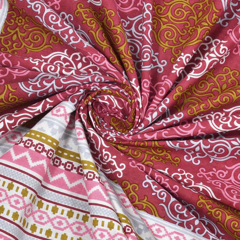 Buy Madhuraa Printed Bedsheet - Pink Bedsheets from Vaaree