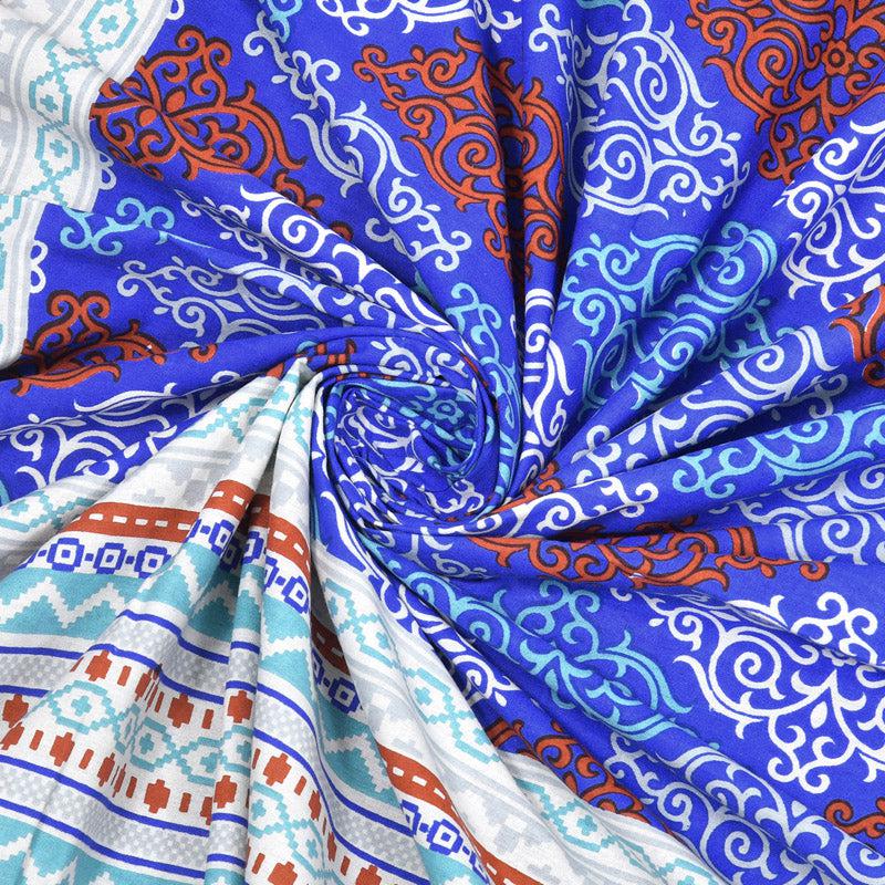 Buy Madhuraa Printed Bedsheet - Dark Blue Bedsheets from Vaaree