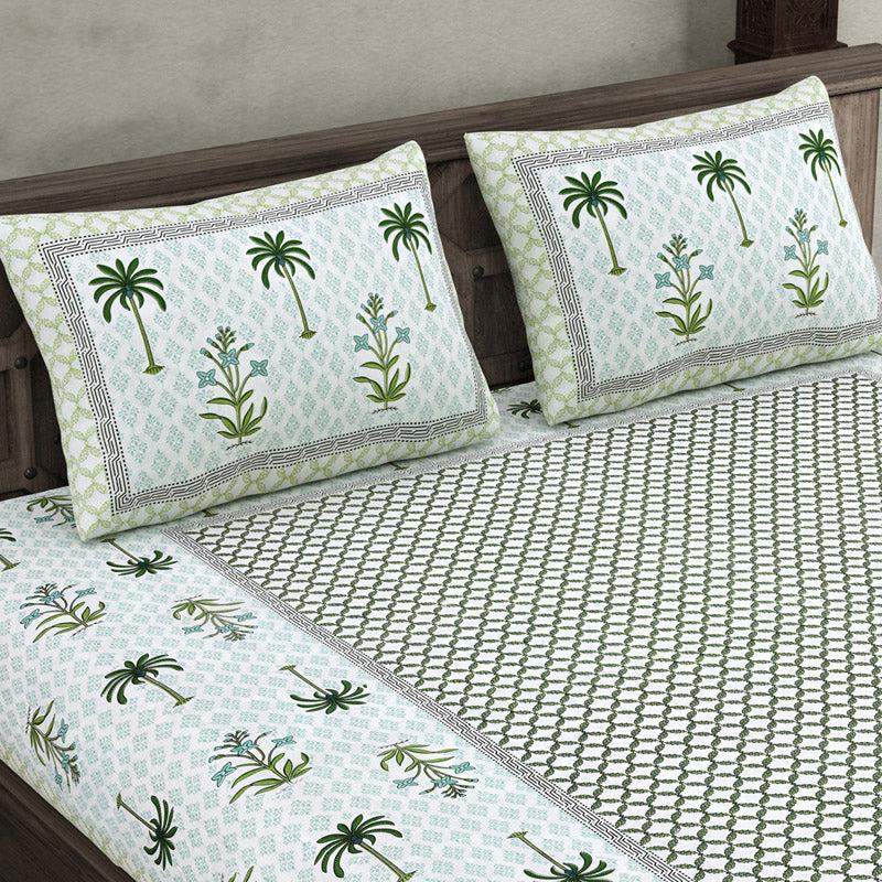 Buy Timira Printed Bedsheet - Green Bedsheets from Vaaree