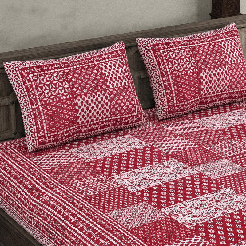 Buy Litiksha Ethnic Printed Bedsheet - Red Bedsheets from Vaaree