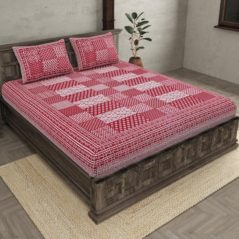 Buy Litiksha Ethnic Printed Bedsheet - Red Bedsheets from Vaaree