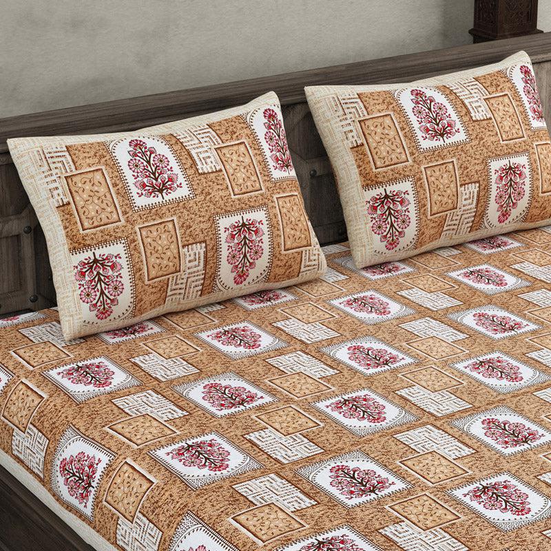 Buy Madhoorita Printed Bedsheet - Brown Bedsheets from Vaaree