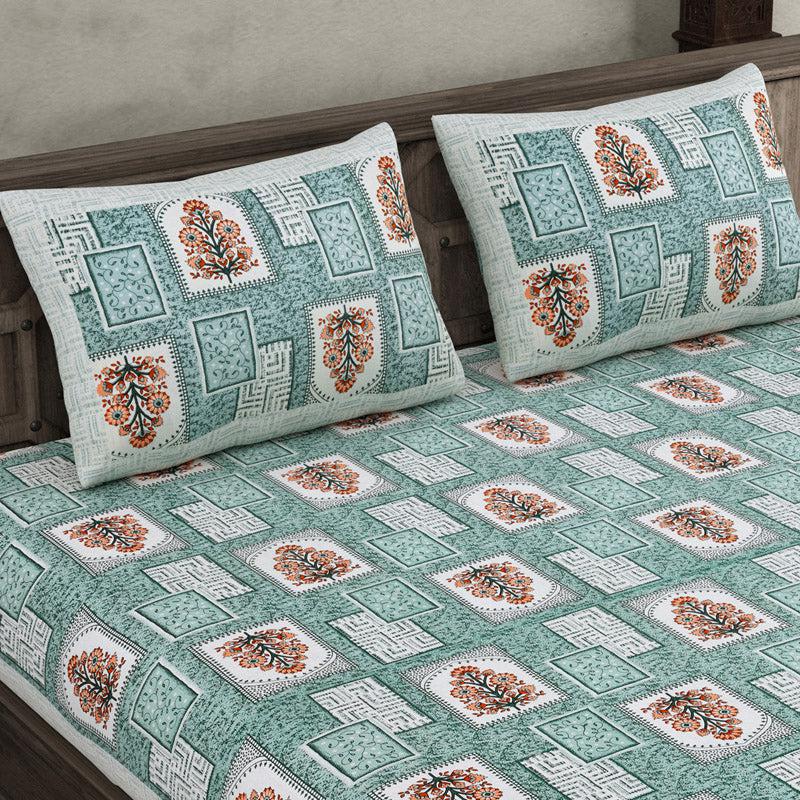 Buy Madhoorita Printed Bedsheet - Green Bedsheets from Vaaree