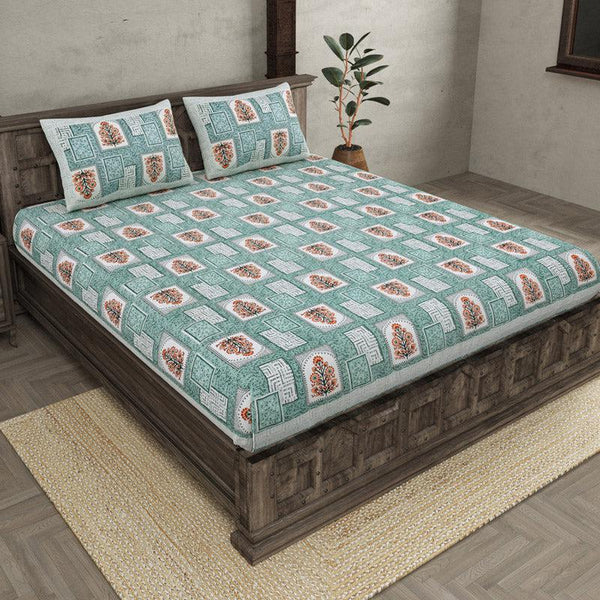 Buy Madhoorita Printed Bedsheet - Green Bedsheets from Vaaree