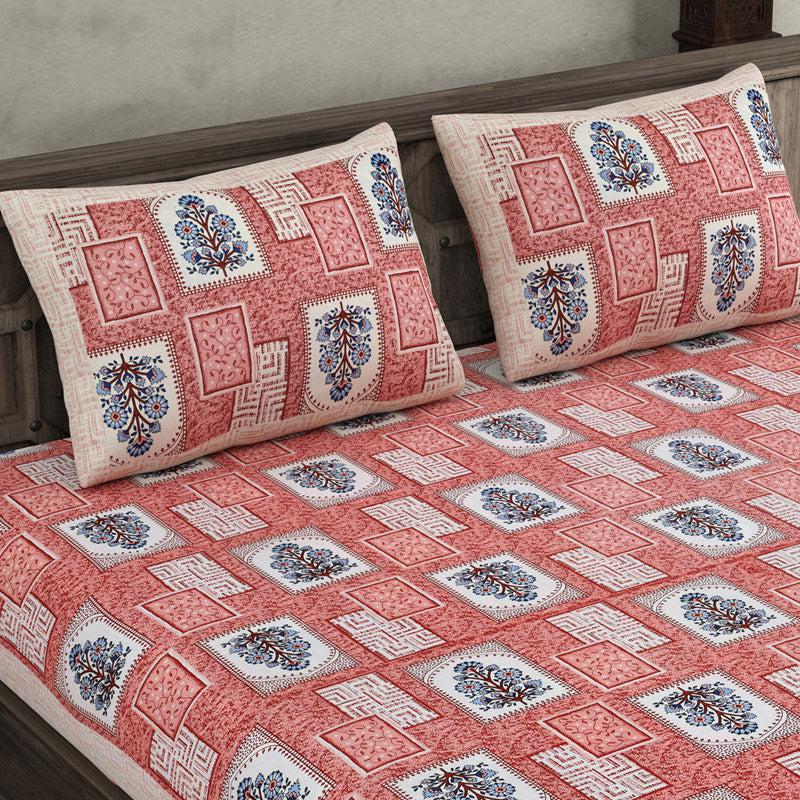 Buy Madhoorita Printed Bedsheet - Pink Bedsheets from Vaaree