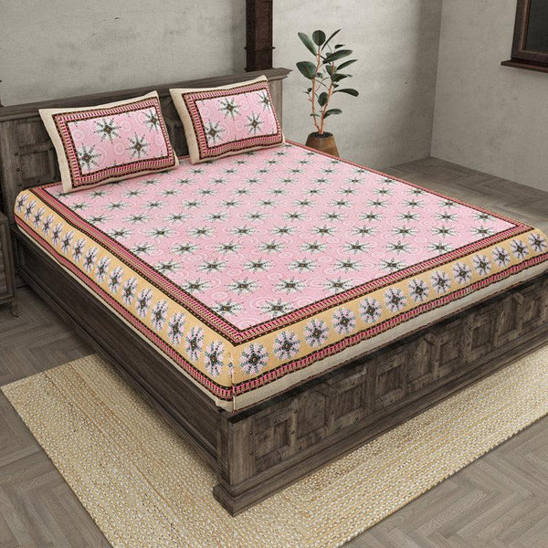 Buy Taara Ethnic Printed Bedsheet - Pink Bedsheets from Vaaree