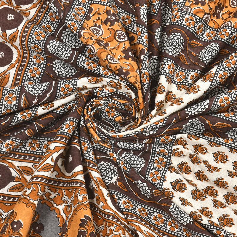 Buy Soormiya Printed Bedsheet - Orange Bedsheets from Vaaree