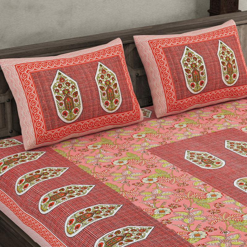 Buy Deeshakha Printed Bedsheet - Pink Bedsheets from Vaaree