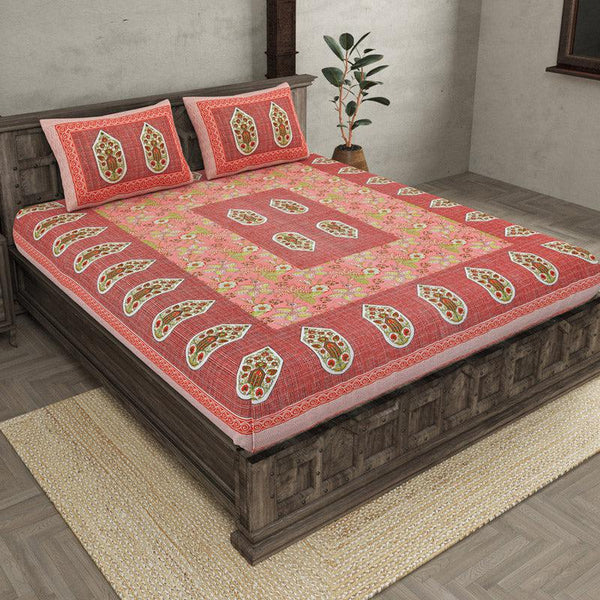 Buy Deeshakha Printed Bedsheet - Pink Bedsheets from Vaaree