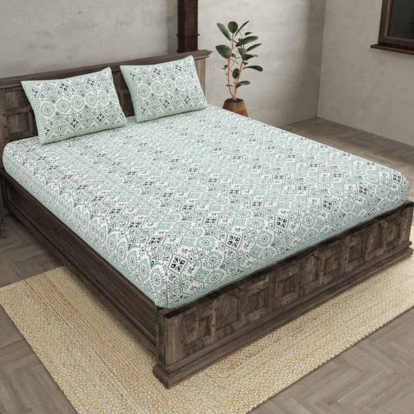 Buy Madhuprerna Printed Bedsheet - Green Bedsheets from Vaaree