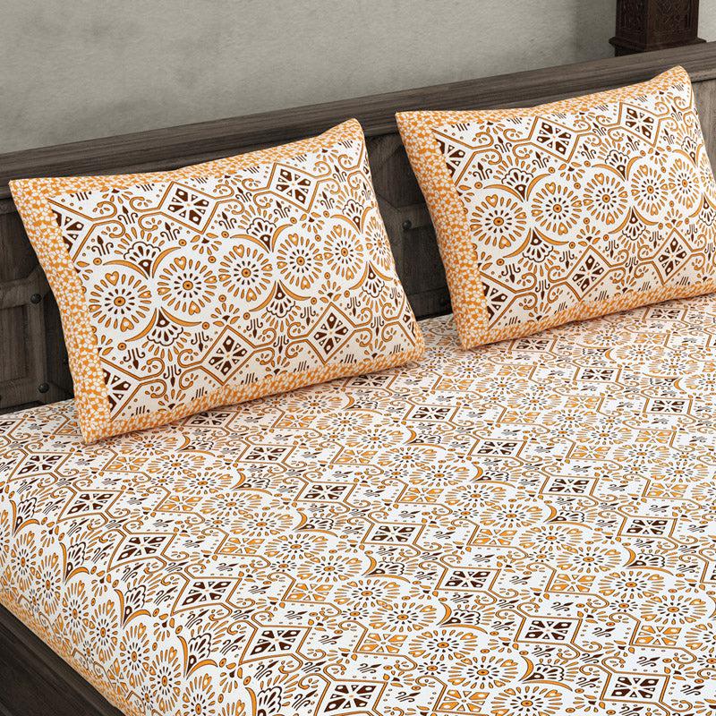 Buy Madhuprerna Printed Bedsheet - Yellow Bedsheets from Vaaree