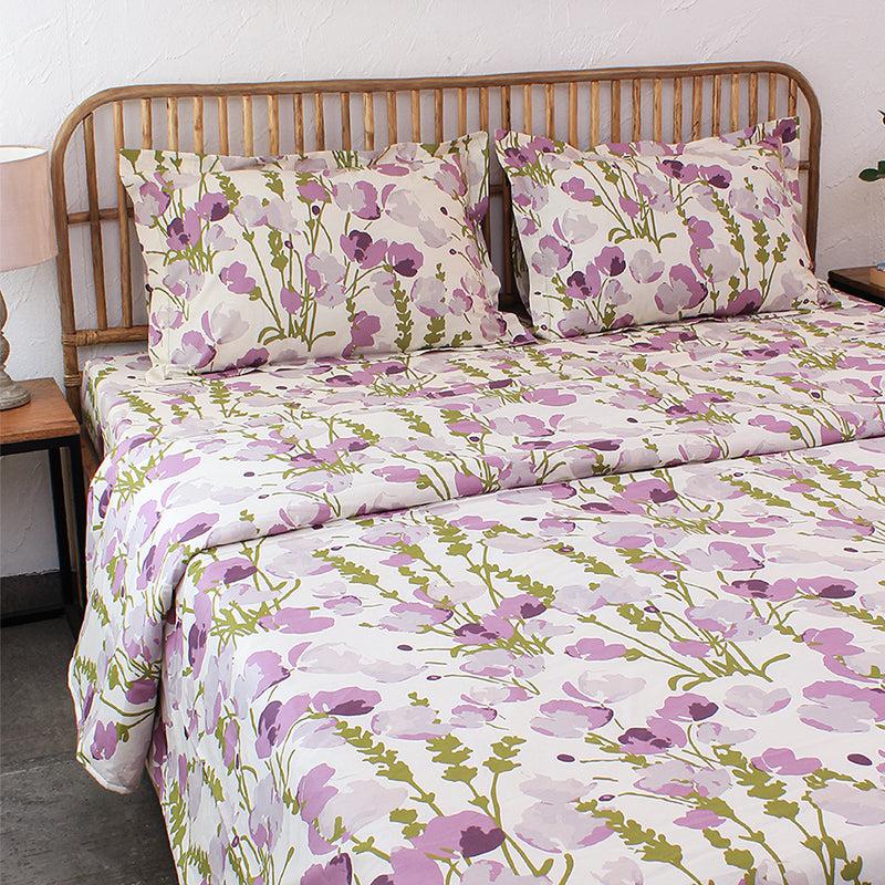 Buy Himalayan Poppie Duvet Cover - Purple Duvet Covers from Vaaree