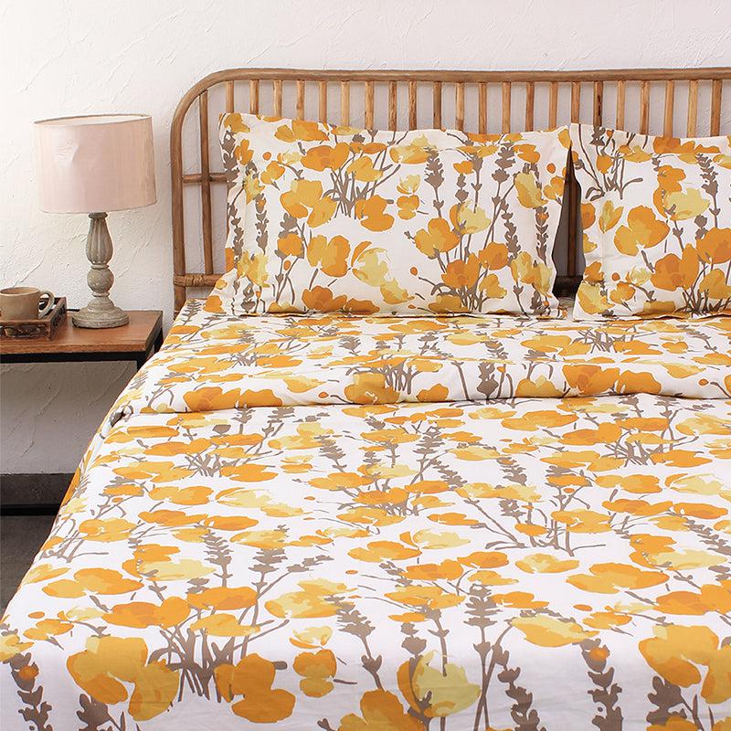 Buy Himalayan Poppie Duvet Cover - Yellow Duvet Covers from Vaaree