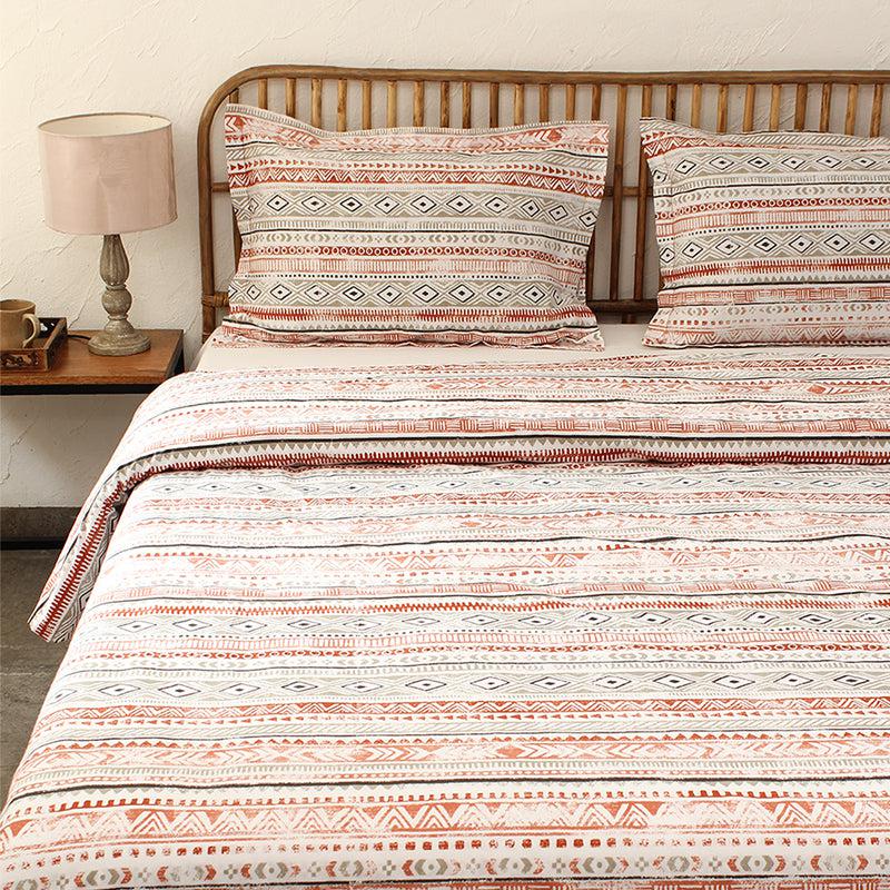 Buy Meghwal Stripe Duvet Cover - Grey Duvet Covers from Vaaree