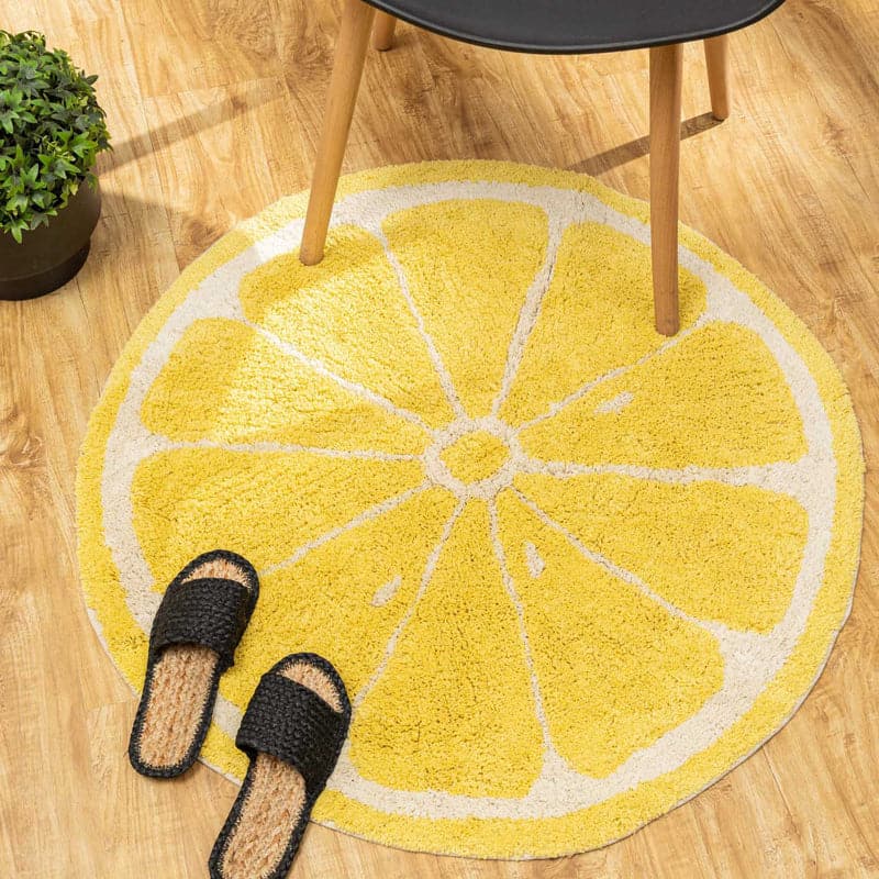 Buy Lemon Love Cotton Tufted Rug Rugs from Vaaree