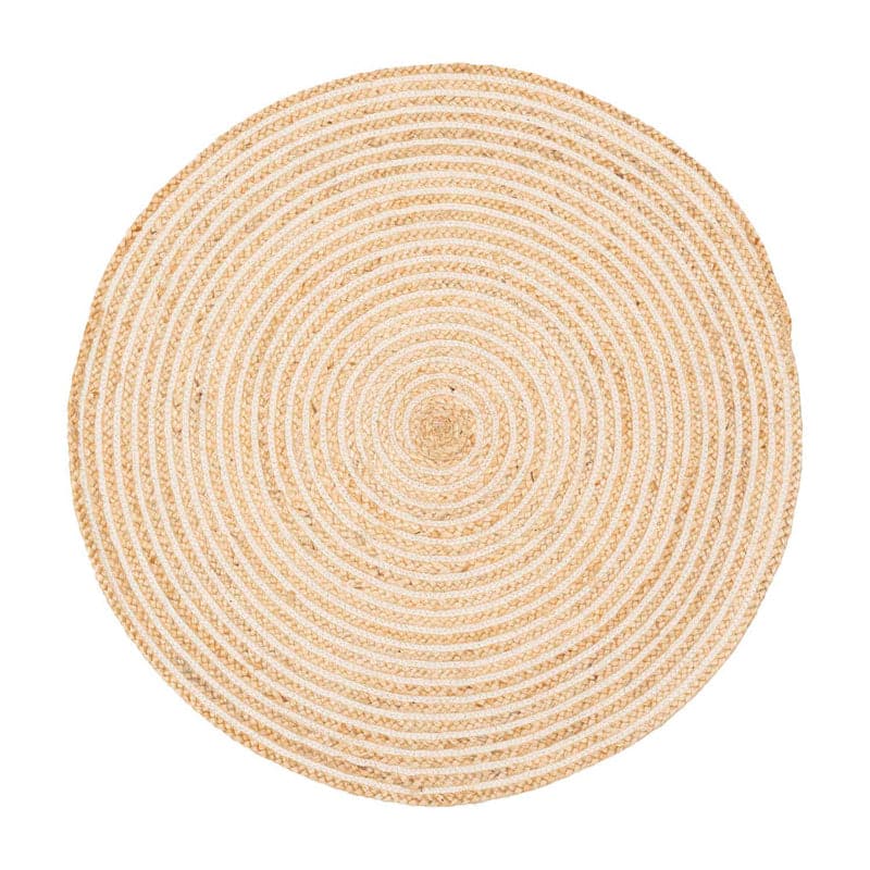 Buy Evara Spiral Natural Fiber Braided Rug - Beige Rugs from Vaaree