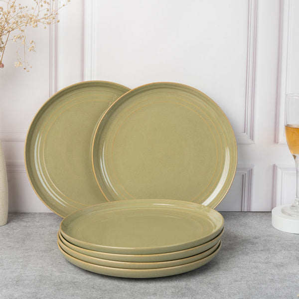 Buy Estia Dinner Plate (Olive Green) - Set Of Six Dinner Plate from Vaaree