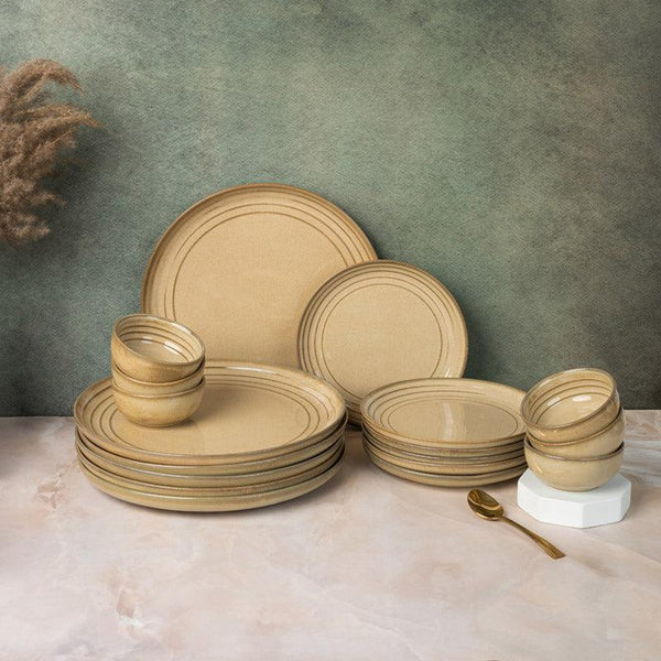 Buy Estia Dining Set (Tuscan Beige) - Eighteen Piece Set Dinner Set from Vaaree