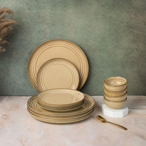 Buy Estia Dinner Set (Tuscan Beige) - Twelve Piece Set Dinner Set from Vaaree