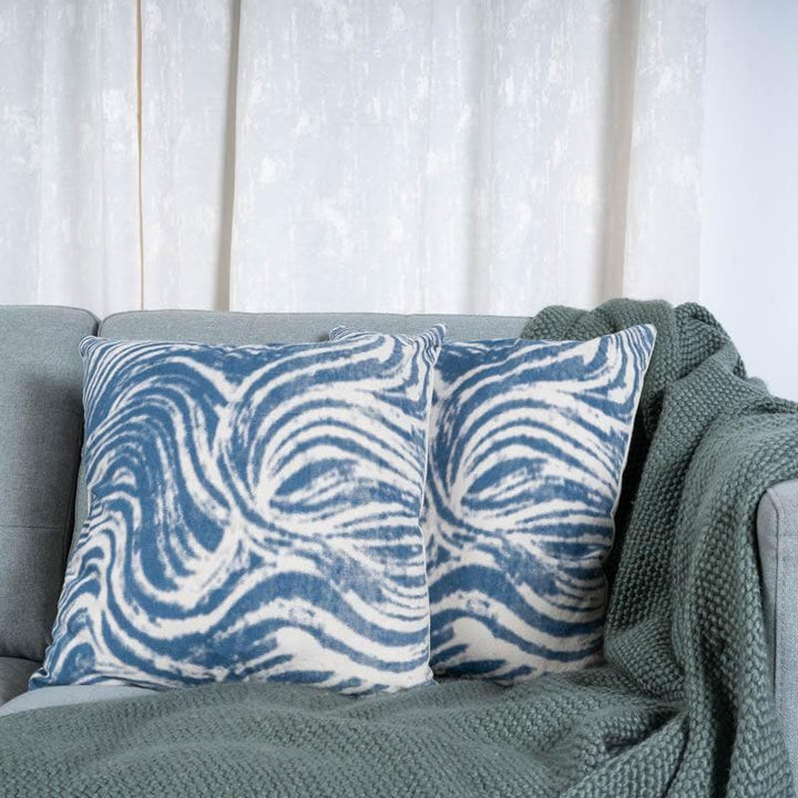 Buy Wavy Waves Cushion Cover - Set Of Two Online in India | Cushion Covers on Vaaree