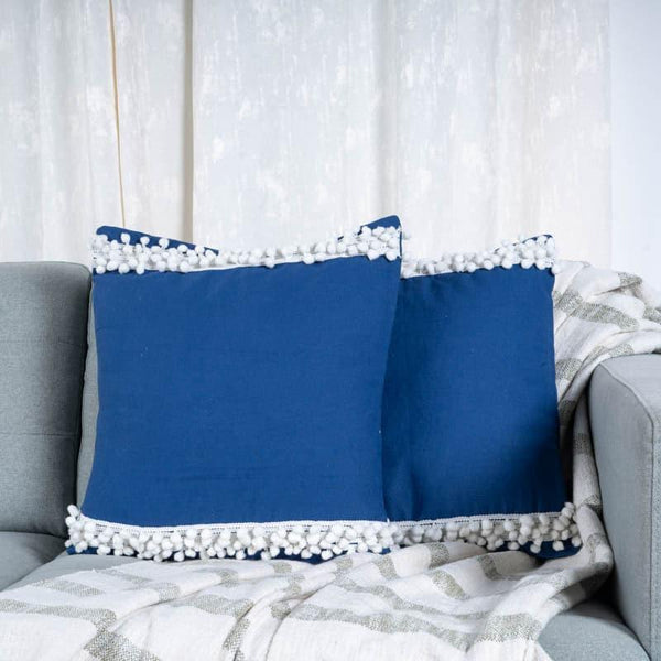 Buy Blue Pearls Cushion Cover - Set Of Two Online in India | Cushion Covers on Vaaree