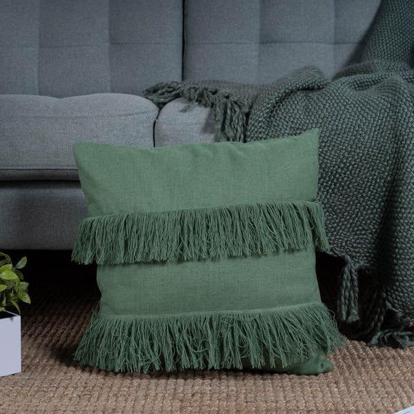 Buy Sage Tassels Cushion Cover Online in India | Cushion Covers on Vaaree