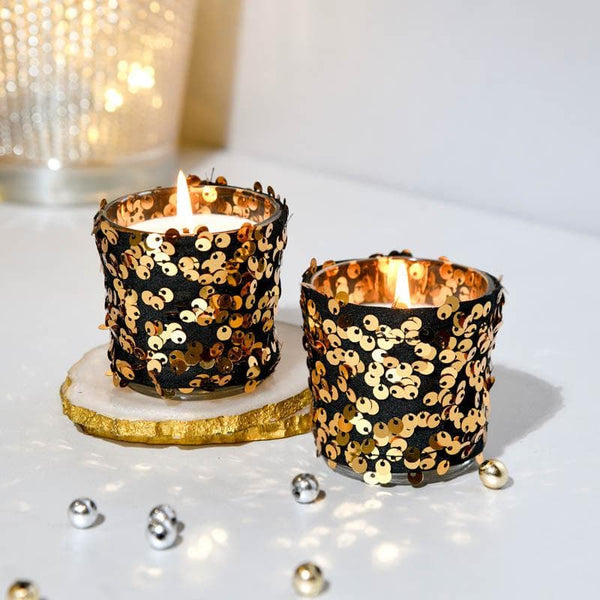 Buy Bedazzle Beauty Scented Candle (Gold) - Set Of Two Online in India | Candles on Vaaree
