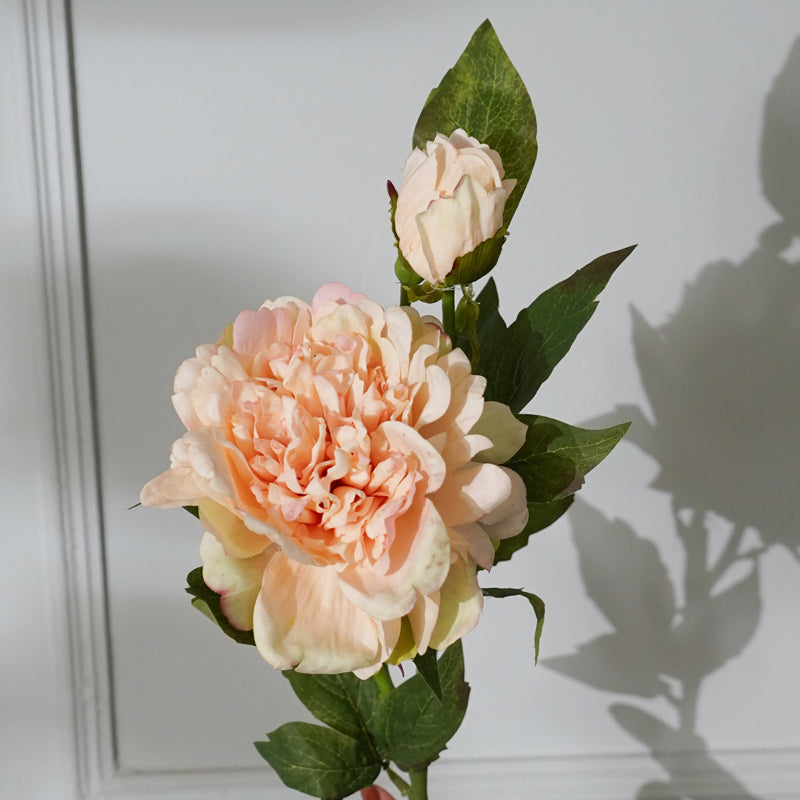 Buy Faux Peony Flower Stick (Pale Peach) - 26 CM Artificial Flowers from Vaaree