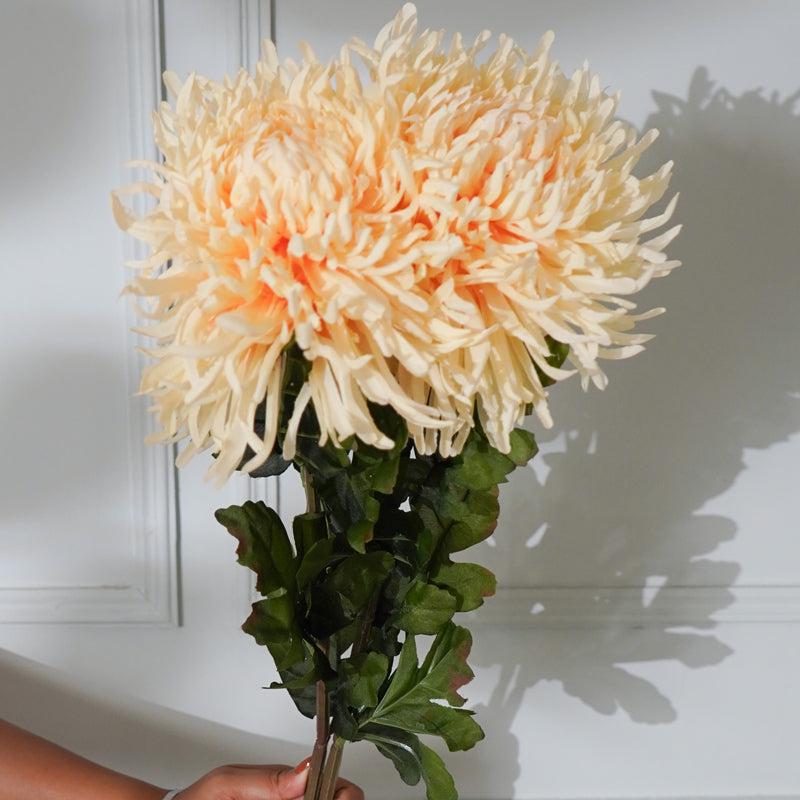 Buy Faux Cream Chrysanthemum Flower Stick (32 CM) - Set Of Two Artificial Flowers from Vaaree