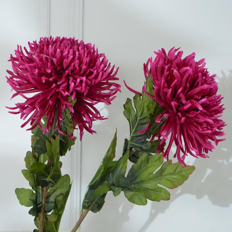 Buy Faux Red Chrysanthemum Flower Stick (32 CM) - Set Of Two Artificial Flowers from Vaaree