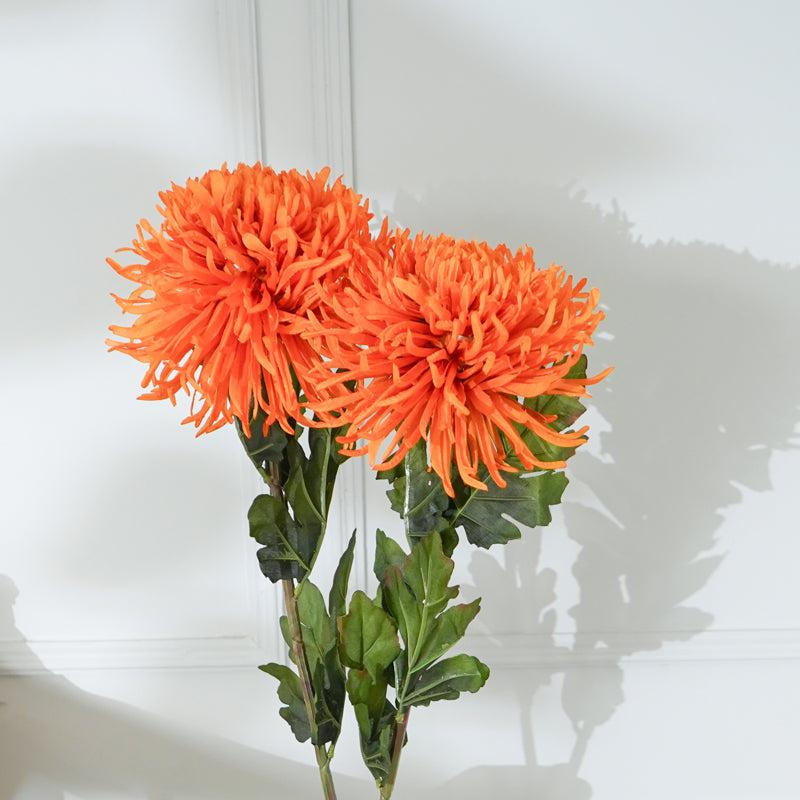 Buy Faux Orange Chrysanthemum Flower Stick (32 CM) - Set Of Two Artificial Flowers from Vaaree