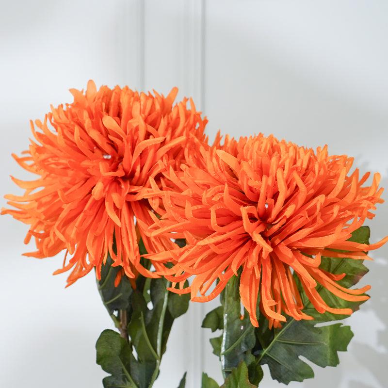 Buy Faux Orange Chrysanthemum Flower Stick (32 CM) - Set Of Two Artificial Flowers from Vaaree