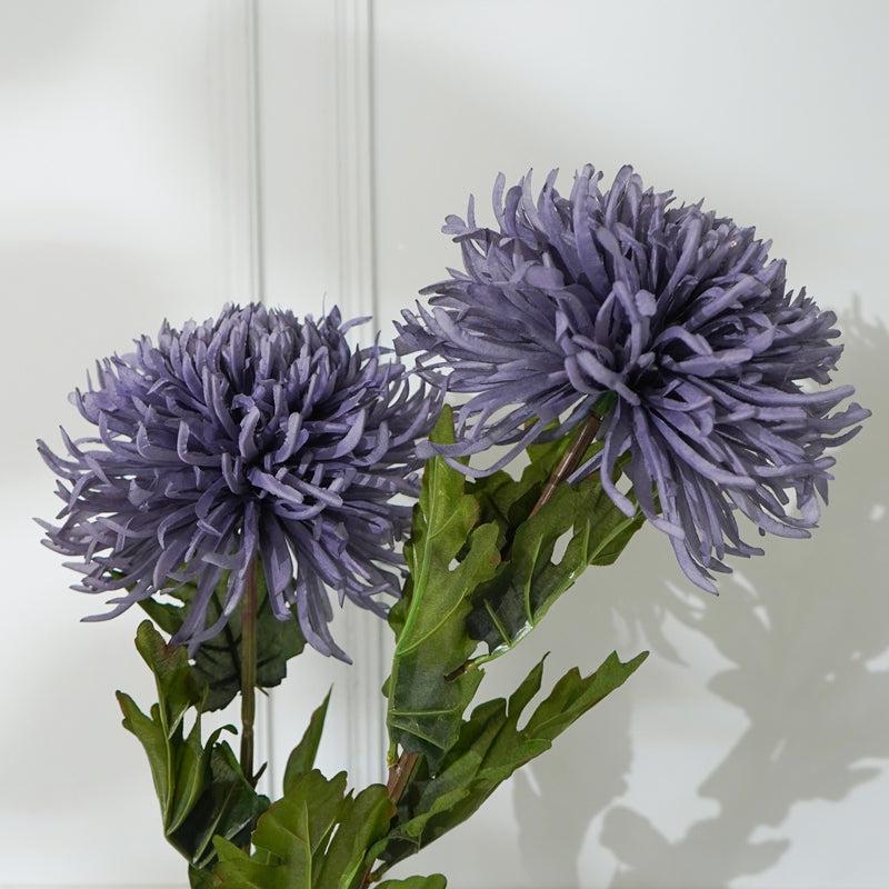 Buy Faux Blue Chrysanthemum Flower Stick (32 CM) - Set Of Two Artificial Flowers from Vaaree