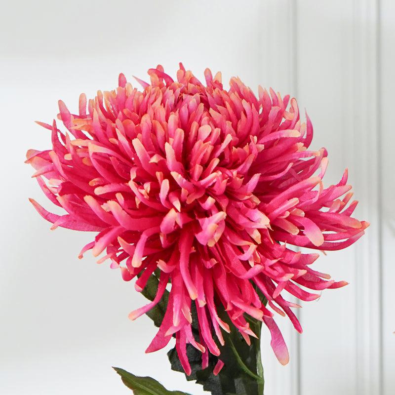 Buy Faux Dark Pink Chrysanthemum Flower Stick (32 CM) - Set Of Two Artificial Flowers from Vaaree