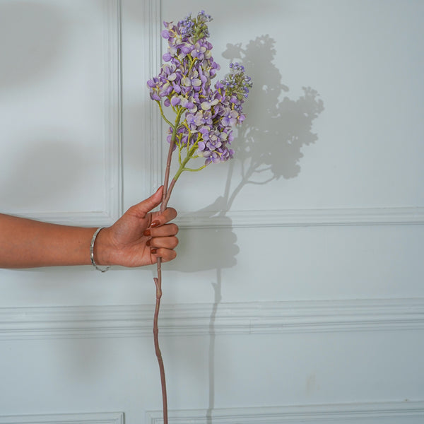 Faux Silicon Lilac Flower Stick (Lilac) - 25 CM