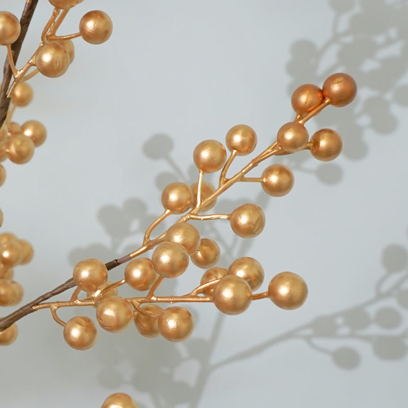 Buy Faux Cherry Blossom Flower Stick (Gold) - 32 CM Artificial Flowers from Vaaree