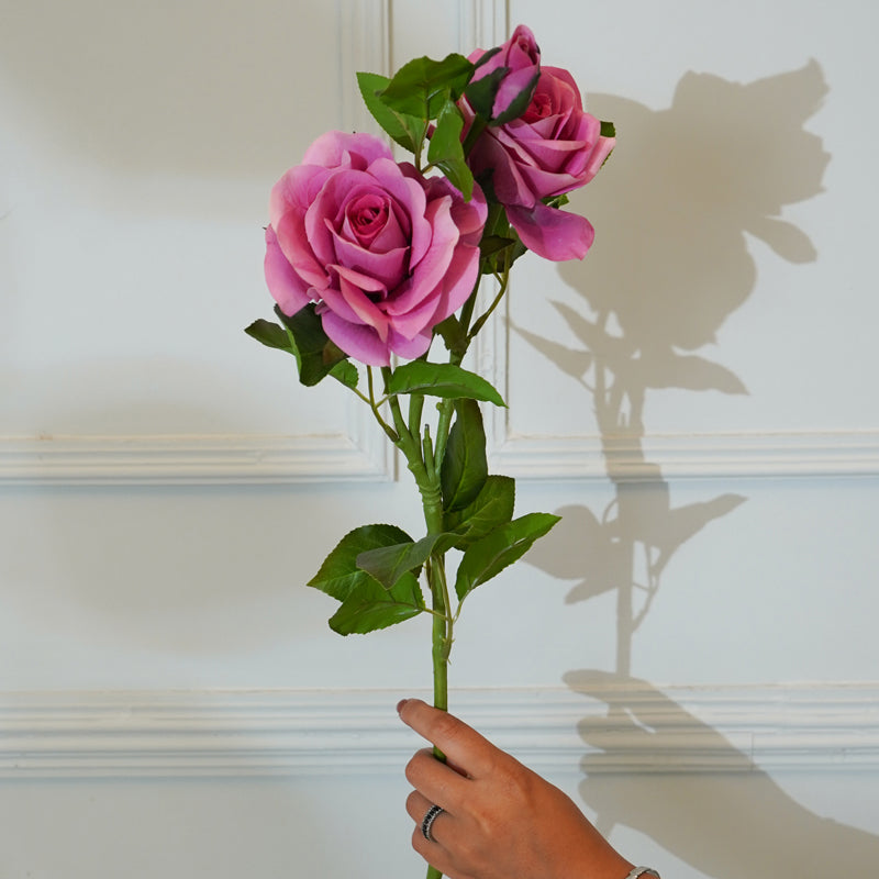 Buy Faux Rose Flower Stick (Dark Pink) - 30 CM Artificial Flowers from Vaaree