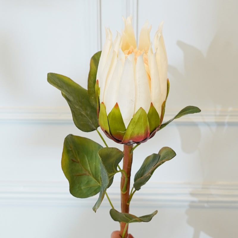 Buy Faux Protea Flower Stick (White) - 26 CM Artificial Flowers from Vaaree