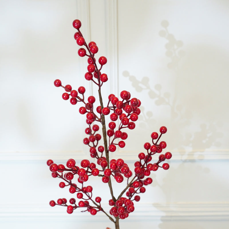 Buy Faux Cherry Blossom Flower Stick (Red) - 32 CM Artificial Flowers from Vaaree