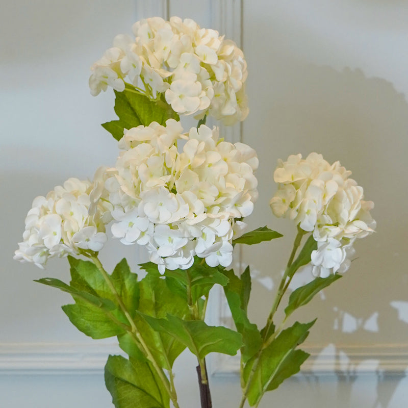 Buy Faux Silicone Hydrangea Flower Stick (White) - 29 CM Artificial Flowers from Vaaree