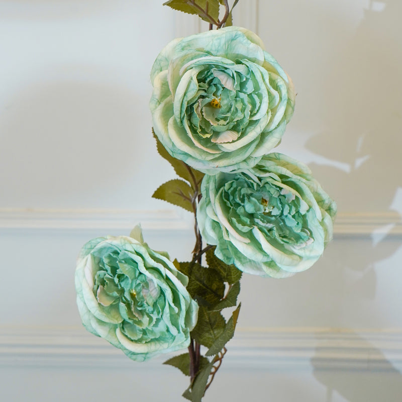 Buy Faux Autumn Peony Flower Stick (Blue) - 35 CM Artificial Flowers from Vaaree