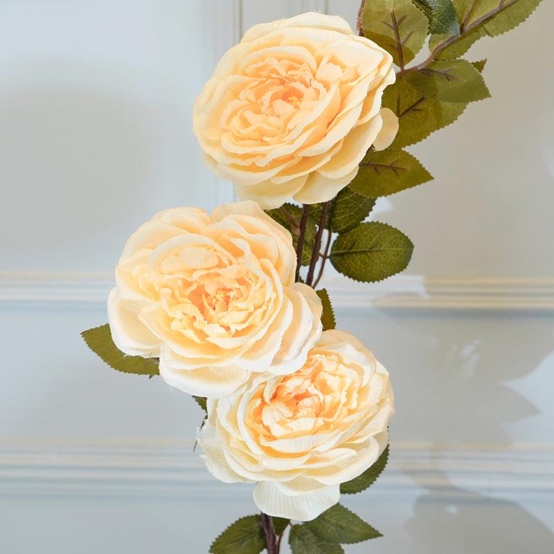 Buy Faux Autumn Peony Flower Stick (Parmesan White) - 35 CM Artificial Flowers from Vaaree