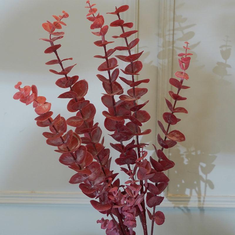 Buy Faux Red Eucalyptus Flower Stick (30 CM) - Set Of Two Artificial Flowers from Vaaree