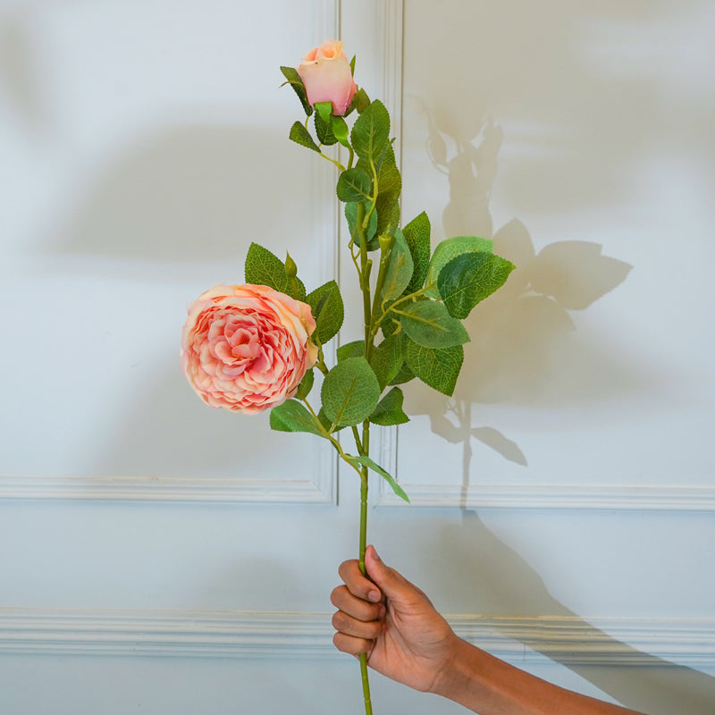 Buy Faux Rose Flower Stick (Peach) - 29 CM Artificial Flowers from Vaaree