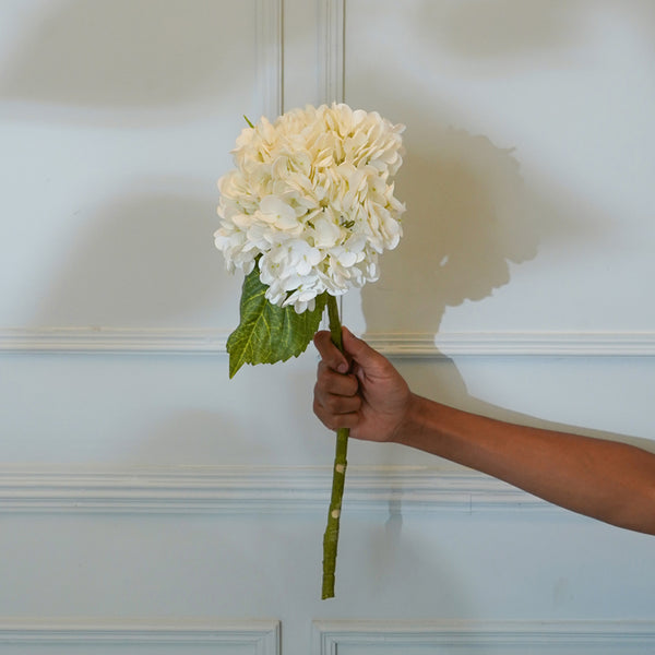 Faux Panicle Hydrangea Flower Stick (White) - 20 CM