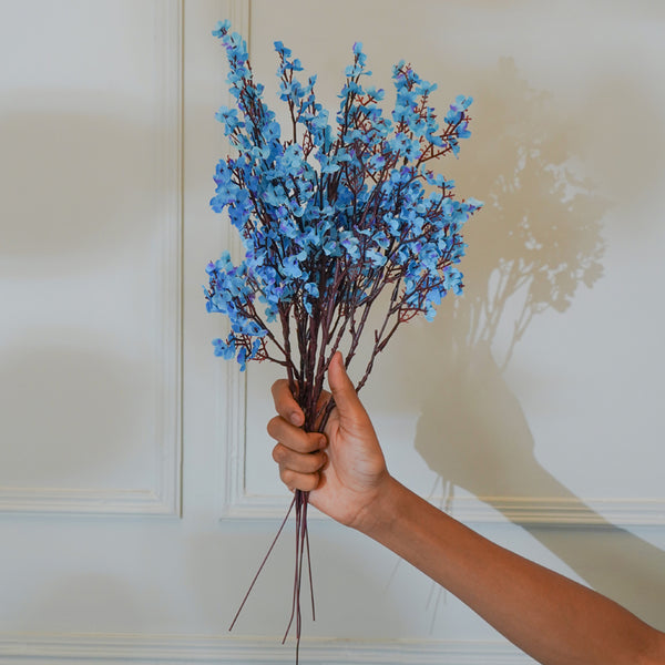 Faux Blue Gypso Flower Stick (19 CM) - Set Of Four