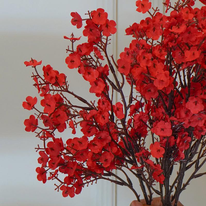 Buy Faux Red Gypsophila Flower Stick (19 CM) - Set Of Four Artificial Flowers from Vaaree